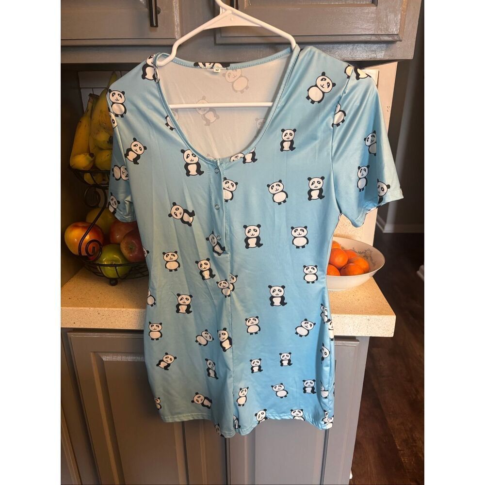 Panda bear one piece PJs romper